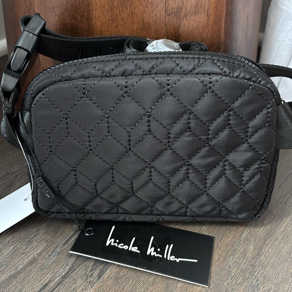 Nicole Miller Crossbody,adjustable waist bag/fanny pack,double zipper,quilted - Picture 3 of 14